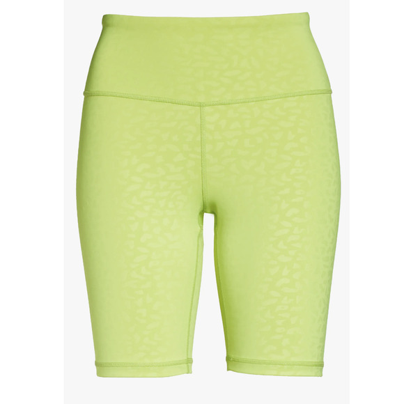 Compression High Waist Biker Short Size 8 Neon Green Leopard IVL Collective NEW - Picture 8 of 8